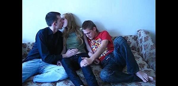  Young Sex Parties - Two guys gangbang eager teen blonde Nadin teen-porn